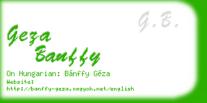 geza banffy business card