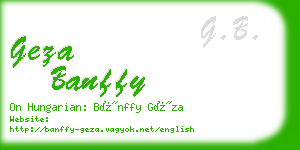 geza banffy business card